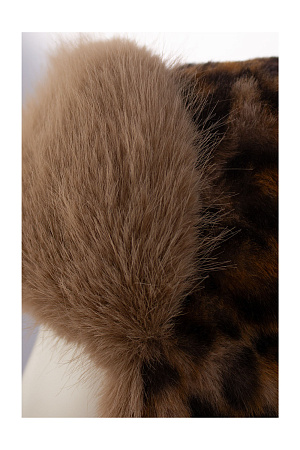 Шапка ушанка на кнопке МИНИ ЭКО НОРКА+ПЕСЕЦ зима жен. 25/26 0Y-00018996