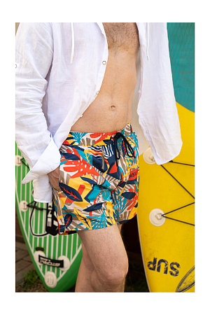 Шорты  купальн. на завязках ALLOVER TROPICAL BIKKEMBERGS лето муж. 23