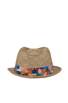 Шляпа трилби из соломы с шелковой лентой / Seeberger