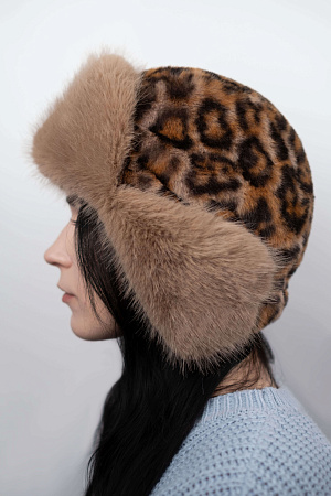 Шапка ушанка на кнопке МИНИ ЭКО НОРКА+ПЕСЕЦ зима жен. 25/26 0Y-00018996