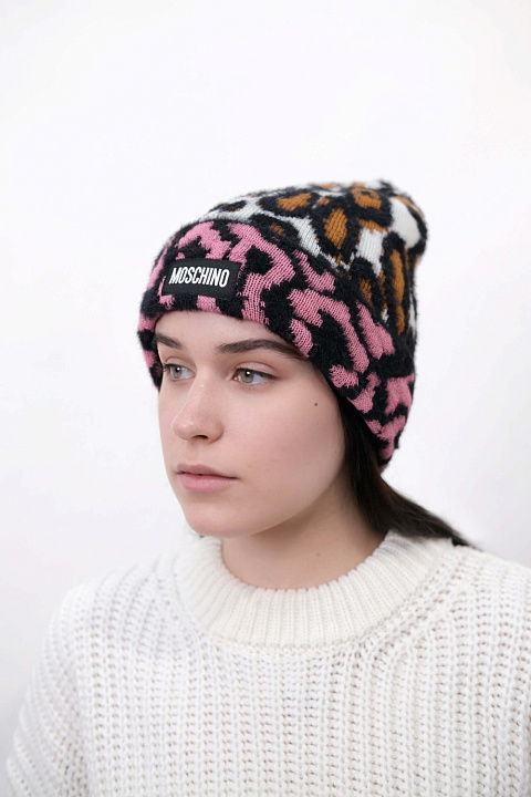Шапка с отворотом двухслойная / Moschino