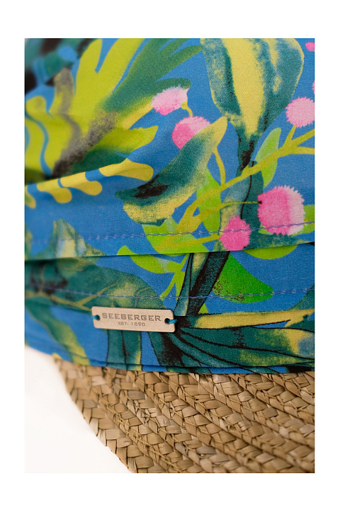 Бондана с козырьком из хлопка и соломы / Seeberger