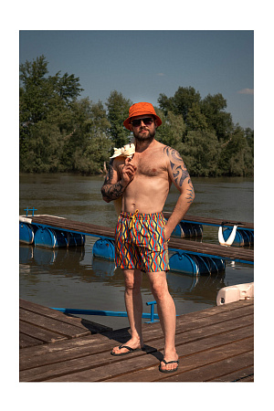 Шорты  купальн. на завязках ALLOVER ETNICO BIKKEMBERGS лето муж. 23