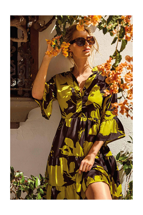 Платье миди летнее из полишелка / DAVID