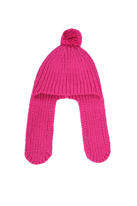 Шапка ушанка на флисе с помпоном