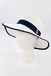 Шляпа широкополая ШАТУШ лето жен. 20/22/24 SALE 0G-00008236 (56-58, белый/синий, кант, якорь)