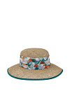 Шляпа SEEBERGER лето жен. 24 (L, натуральный/бутылочно-зеленый, , 9050 natural/bottle greenлента)