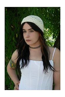 Шапка с отворотом кроше из хлопка летняя