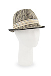 Шляпа трилби SEEBERGER лето ун. 22 0Y-00005354 (универсальный, бежевый/черный, люрекс, лейбл)