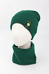 Головной убор лопата WAG ADJI зима жен. 21/22 0Y-00001394 (56-58, темно-зеленый, нашивка)