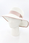Шляпа широкополая ШАТУШ лето жен. 20/22/24 SALE 0G-00008236 (56-58, белый/пудровый, кант, якорь)