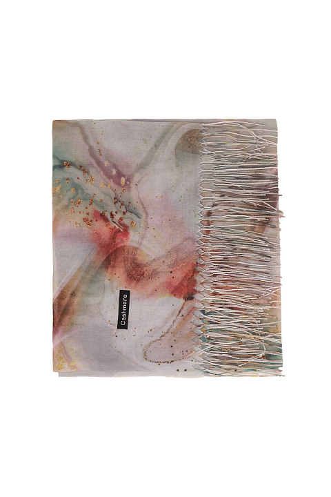 Платок весенний с бахромой