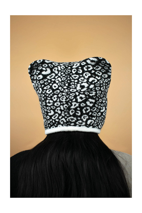 Чепчик леопардовый из шерсти и ангоры