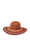 Шляпа широкополая SEEBERGER лето жен. 25 0Y-00018198 (универсальный, мускатно-коричневый/папайя, 8834 nutmeg brown/papaya)