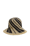 Шляпа SEEBERGER лето жен. 26 0Y-00020041 (универсальный, льняной/черный, 9310 linen/black)