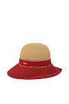 Шляпа флоппи SEEBERGER лето жен. 24 0Y-00014664 (универсальный, льняной/рубиново-красный, 9321 linen/ruby red)