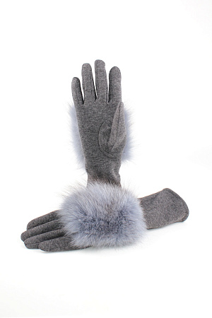 Перчатки КОМБИ ТРИКОТАЖ + МЕХ ПЕСЦА весна/осень жен. 220 SALE 0G-00011231