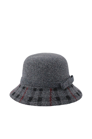 Шляпа котелок КЛЕТКА БАНТ ITALY весна/осень жен. 230 SALE 0G-00003335