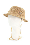 Шляпа ШАТУШ лето жен. 22 0Y-00005123 (56-58, соломенный, цепь, брошь)