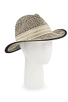 Шляпа федора SEEBERGER лето ун. 22 0Y-00005344 (универсальный, бежевый/черный, люрекс, лейбл)