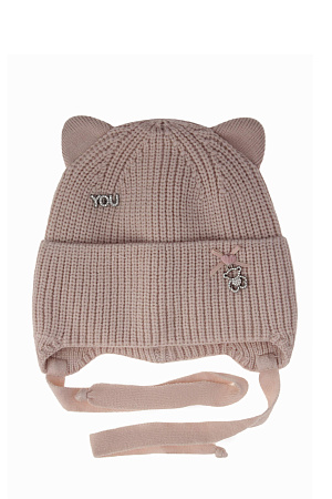 Шапка отворот на завязках МИШКА MADLEN весна/осень дет. 25 0Y-00017965