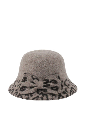 Шляпа котелок ЛЕОПАРД БАНТ ITALY весна/осень жен. 220 SALE 0G-00003334