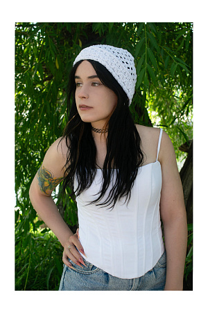 Шапка отворот КРАШЕ АЖУР KAROZA лето жен. 25 0Y-00018547