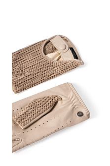 Митенки из кожи и хлопка Autofahrer / Roeckl