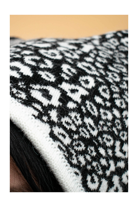 Чепчик леопардовый из шерсти и ангоры