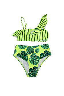 Купальник детский раздельный топ на одно плечо и бикини