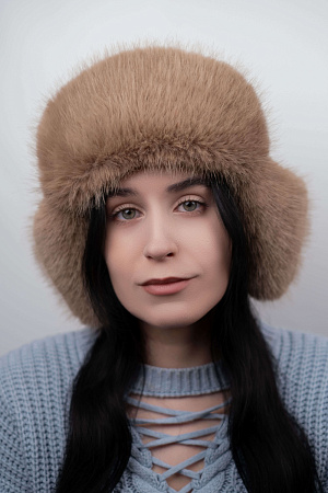 Шапка ушанка на кнопке МИНИ ЭКО НОРКА+ПЕСЕЦ зима жен. 25/26 0Y-00018996