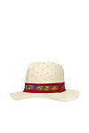 Шляпа федора GINGI лето ун. 22 0Y-00006781 (L, молочный/бордовый, лента)