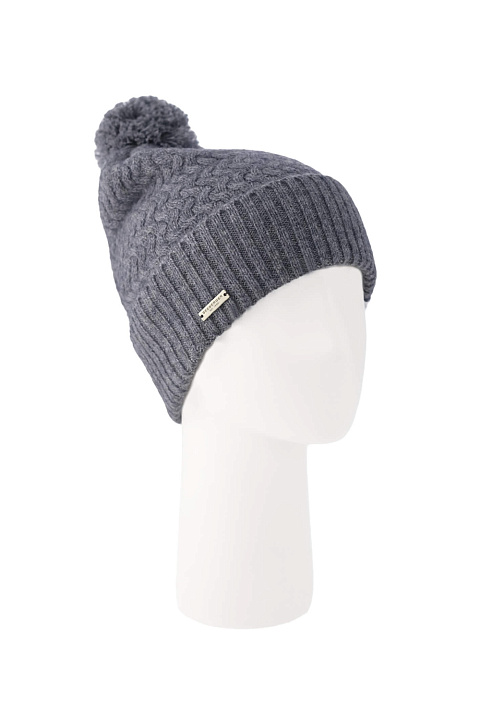 Шапка с помпоном из шерсти мериноса и яка / Seeberger