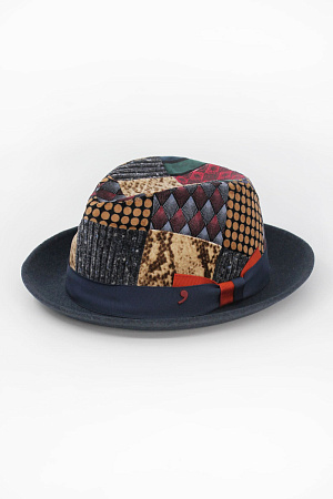Шляпа федора MICHAEL FELTRO PATCHWORK ALFONSO D`ESTE весна/осень жен. 21 0Y-00001643