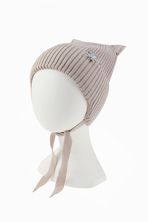 Шапка отворот на завязках КОШКА MADLEN весна/осень дет. 25 0Y-00017966