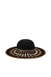 Шляпа широкополая SEEBERGER лето жен. 25 0Y-00018198 (универсальный, черный/льняной, 1093 black/linen)