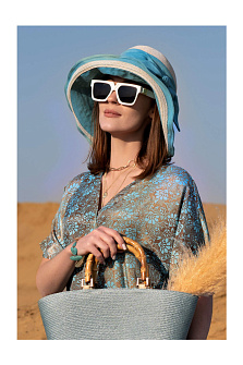 Шляпа широкополая из льна и хлопка / Gingi